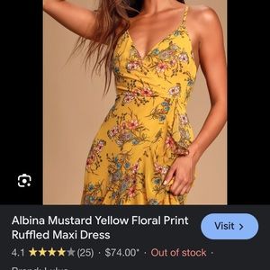 Lulu’s size small yellow high low formal dress